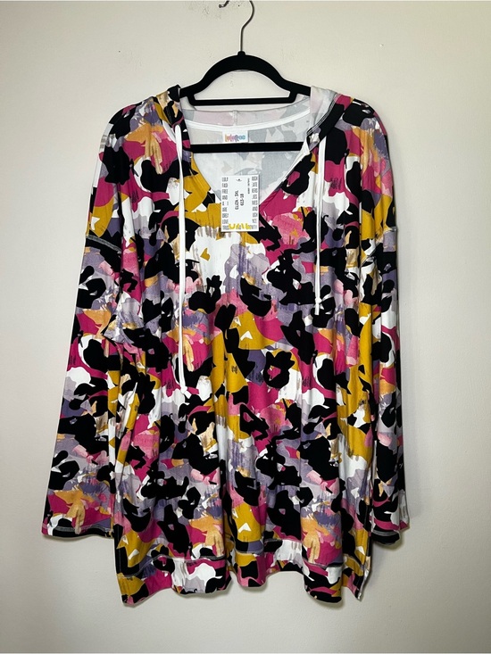 LuLaRoe Tops - LuLaRoe Eliza Hooded Top in Black, Pink, Yellow, White